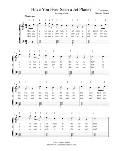 Have You Ever Seen a Jet Plane? - for easy piano (optional voice)