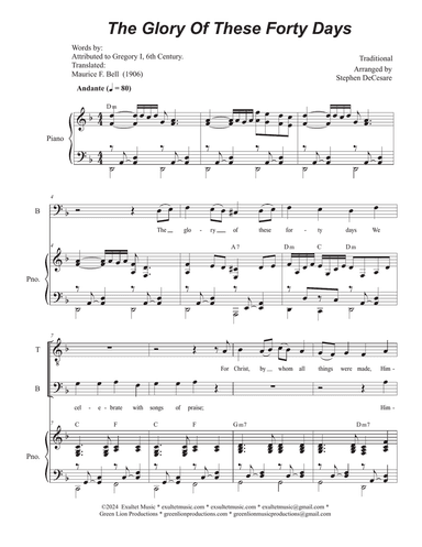 The Glory Of These Forty Days (2-part choir - (TB)