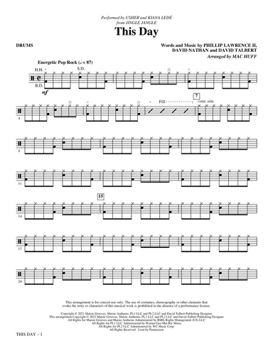 This Day (from Jingle Jangle) (arr. Mac Huff) - Drums