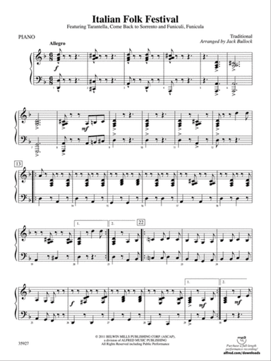 Italian Folk Festival: Piano Accompaniment