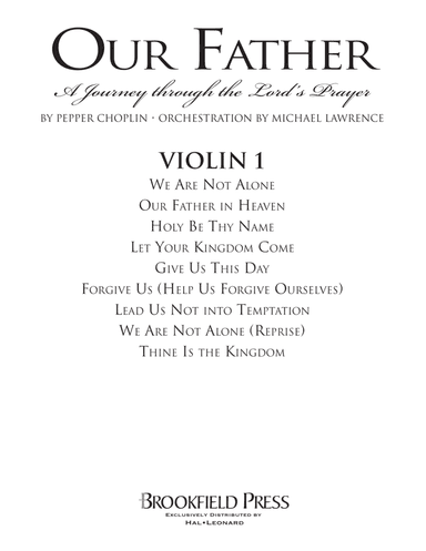 Our Father - A Journey Through The Lord's Prayer - Violin 1