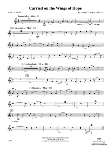 Carried on the Wings of Hope: 1st B-flat Trumpet