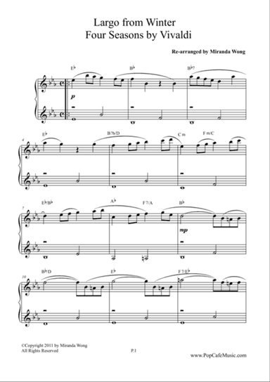 Largo from Winter ( Four Seasons) - Famous Piano Music No.6