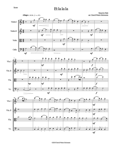 Et la la la for string quartet