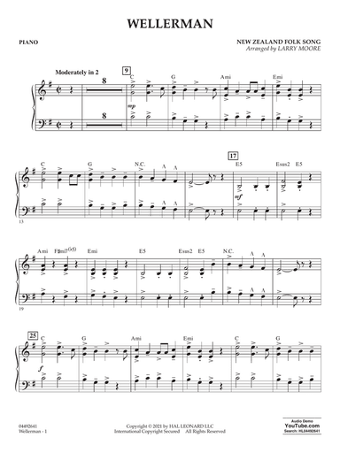 Wellerman (arr. Larry Moore) - Piano
