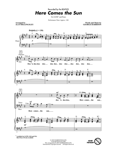 Here Comes The Sun (arr. Alan Billingsley)