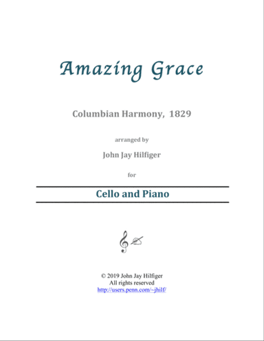 Amazing Grace for Cello and Piano