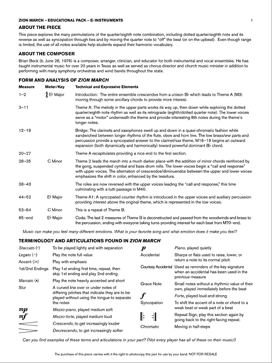 Zion March: Eb Educational Pack