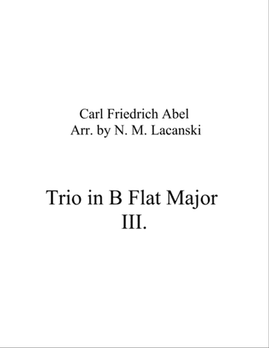 Trio in B Flat Major Movement 3