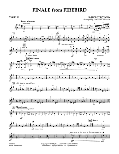 Finale from Firebird (arr. Jamin Hoffman) - Violin 2A