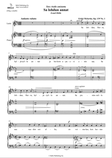 Sa lohdun annat, Op. 139 No. 1 (B minor)