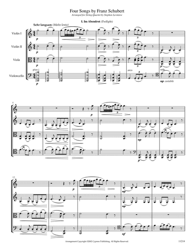 Four Songs by Schubert