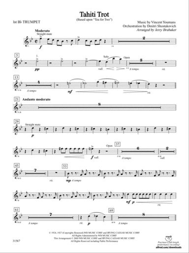 Tahiti Trot: 1st B-flat Trumpet