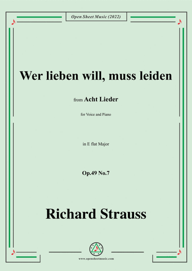 Richard Strauss-Wer lieben will,muß leiden,in E flat Major