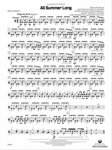 All Summer Long: 1st Percussion