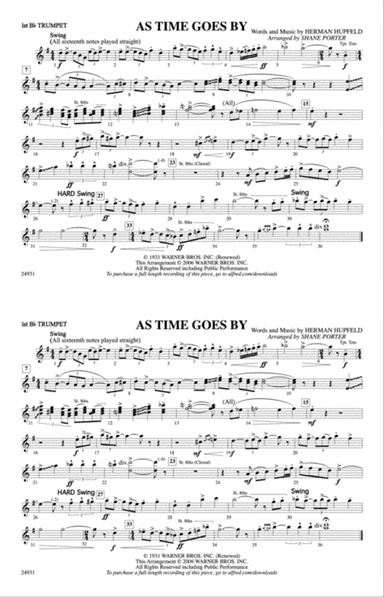 As Time Goes By: 1st B-flat Trumpet