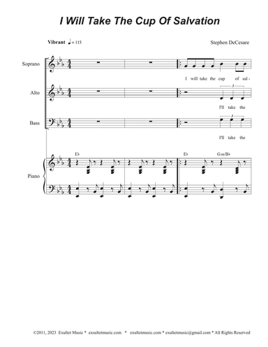 I Will Take The Cup Of Salvation (Vocal Trio - (SAB)