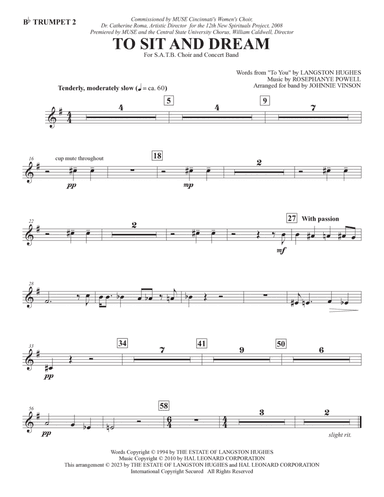 To Sit And Dream (Band Accompaniment) - Bb Trumpet 2