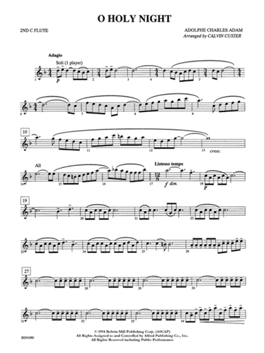 O Holy Night: 2nd Flute