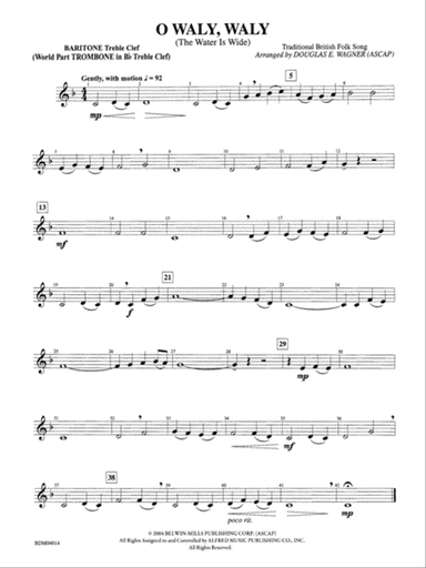 O Waly, Waly (The Water Is Wide): Baritone T.C.