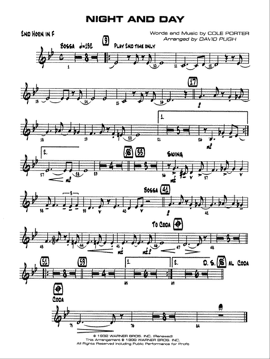 Night and Day: 2nd F Horn