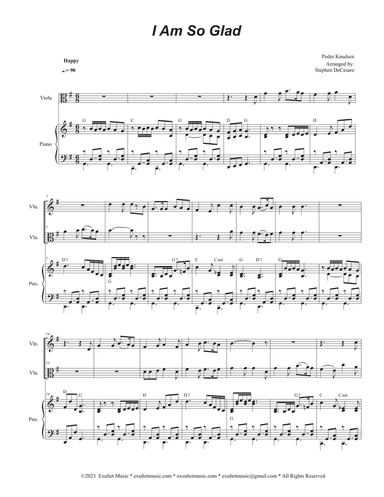 I Am So Glad (Duet for Violin and Viola)