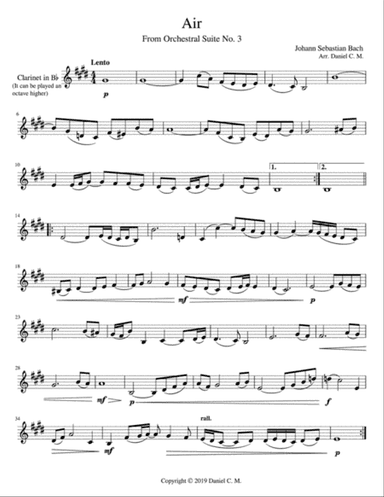 Air for B flat clarinet and piano (simplified)