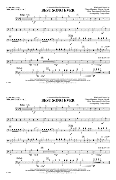 Best Song Ever: Low Brass & Woodwinds #1 - Bass Clef