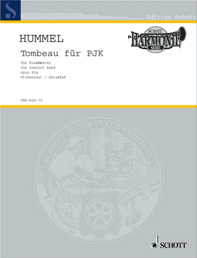 Tombeau Op. 81g For Pjk Wind Band Set Of Parts