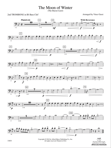 The Moon of Winter (The Huron Carol): (wp) 2nd B-flat Trombone B.C.