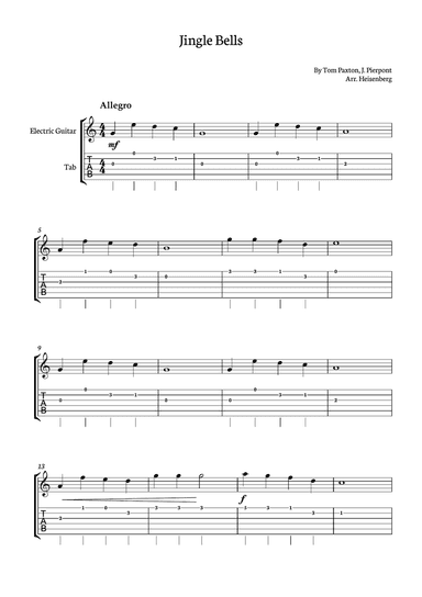 Jingle Bells for Electric Guitar