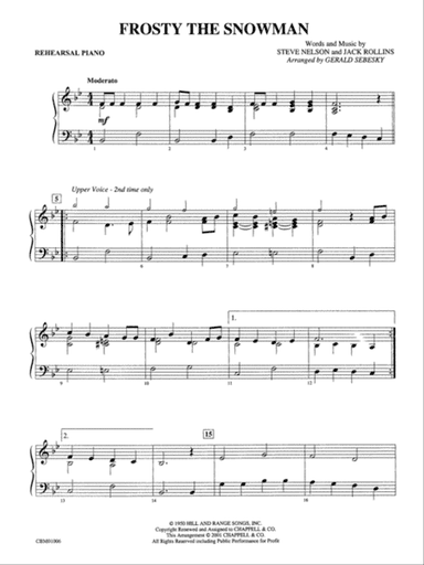 Frosty the Snowman: Piano Accompaniment