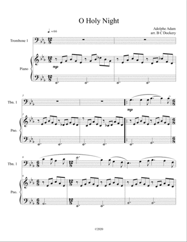 O Holy Night (trombone solo) with piano accompaniment