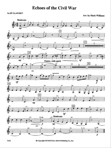 Echoes of the Civil War: 1st B-flat Clarinet