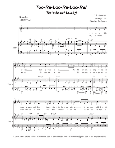 Too-Ra-Loo-Ra-Loo-Ral (That's an Irish Lullaby) (Unison choir)