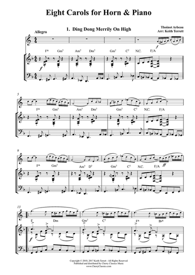 Eight Christmas Carols for French Horn and Piano