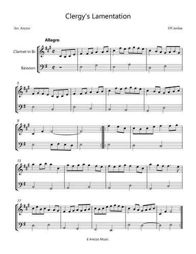 Clergy's Lamentation - for Clarinet and Bassoon