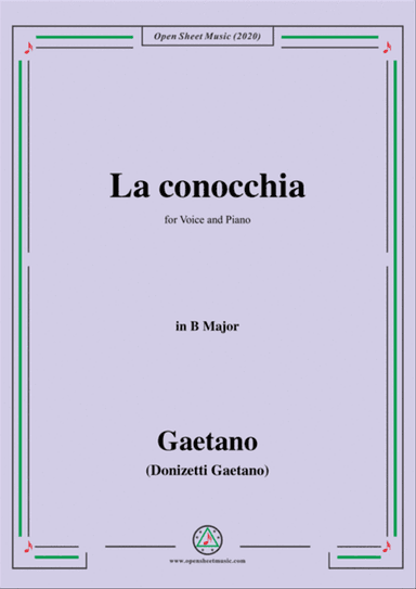 Donizetti-La conocchia,in B Major,for Voice and Piano