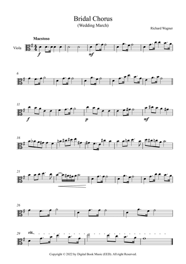 Bridal Chorus (Wedding March) - Richard Wagner (Viola)