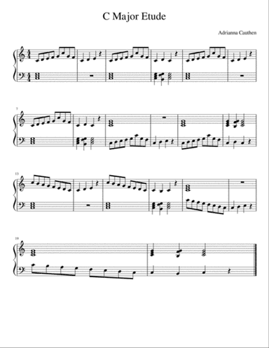 Cauthen Piano Studio Etudes Level 1