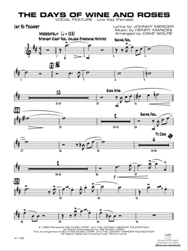 The Days of Wine and Roses: 1st B-flat Trumpet