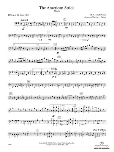 The American Stride: (wp) E-flat Tuba B.C.