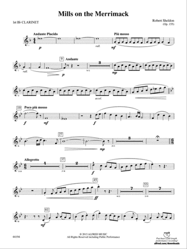 Mills on the Merrimack: 1st B-flat Clarinet
