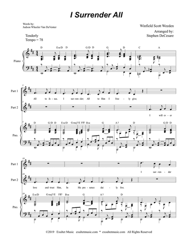 I Surrender All (2-part choir)