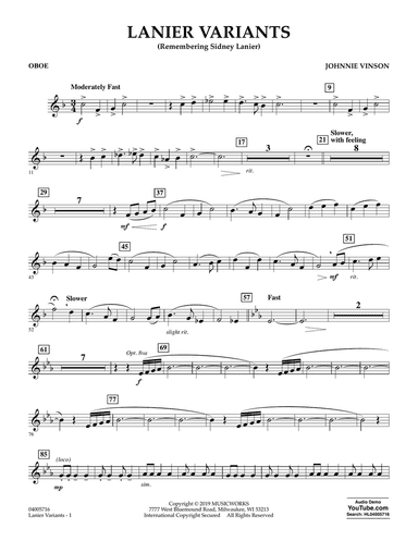 Lanier Variants - Oboe