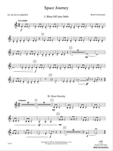 Space Journey: (wp) E-flat Alto Clarinet