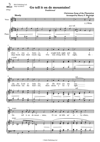 Go tell in on de mountains