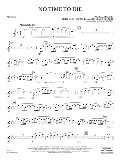 No Time to Die (from No Time To Die) (arr. Michael Brown) - Piccolo