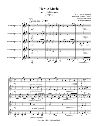 Heroic Music - No. 11. L'Esperance (F) (Trumpet Quintet)