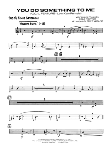 You Do Something to Me: 2nd B-flat Tenor Saxophone